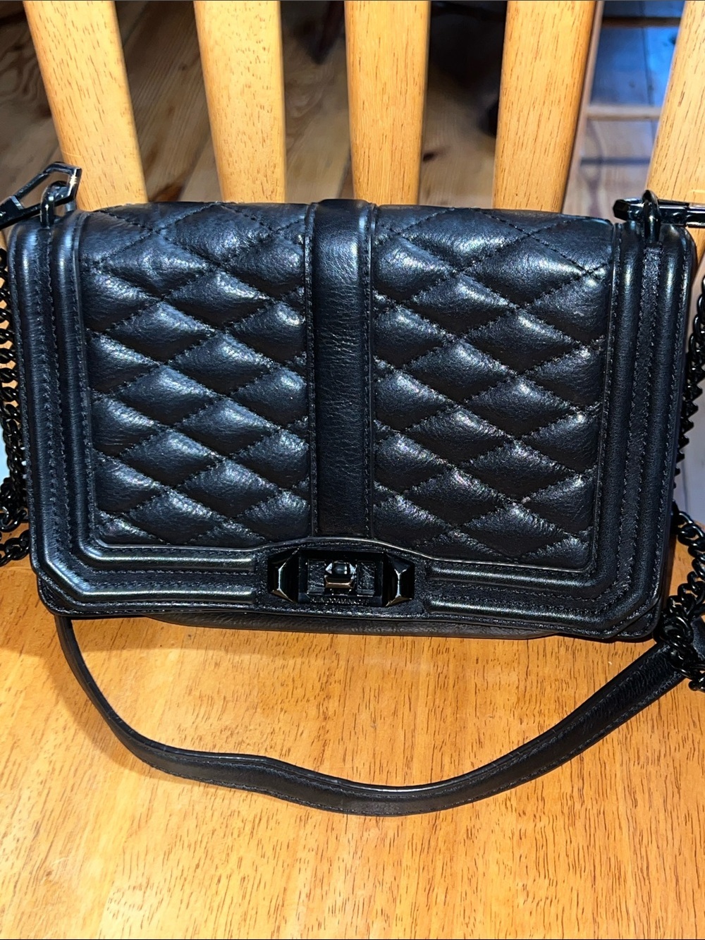 Rebecca Minkoff Black Quilted Leather Crossbody